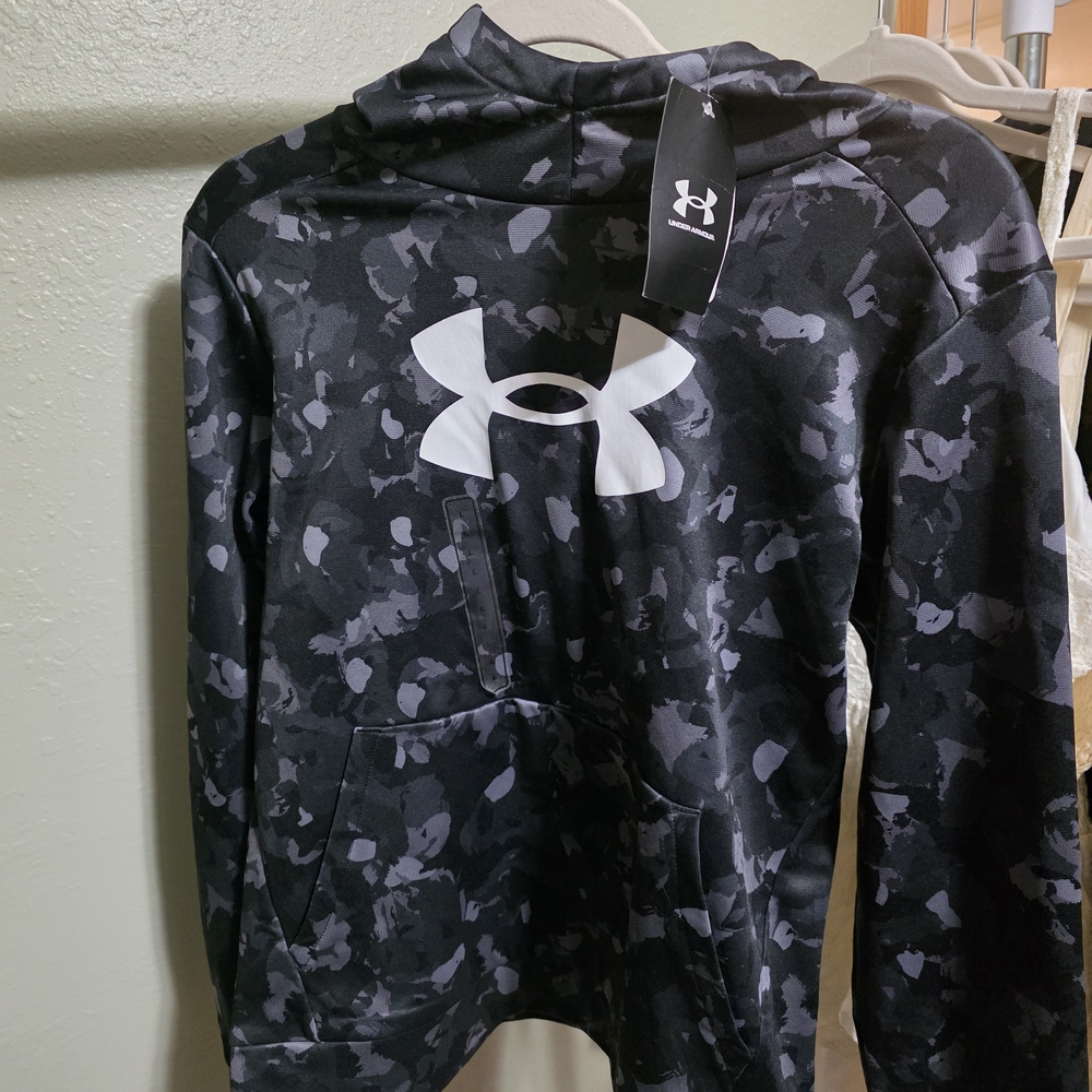 Under Armour Camouflage Black and Gray Hoodie